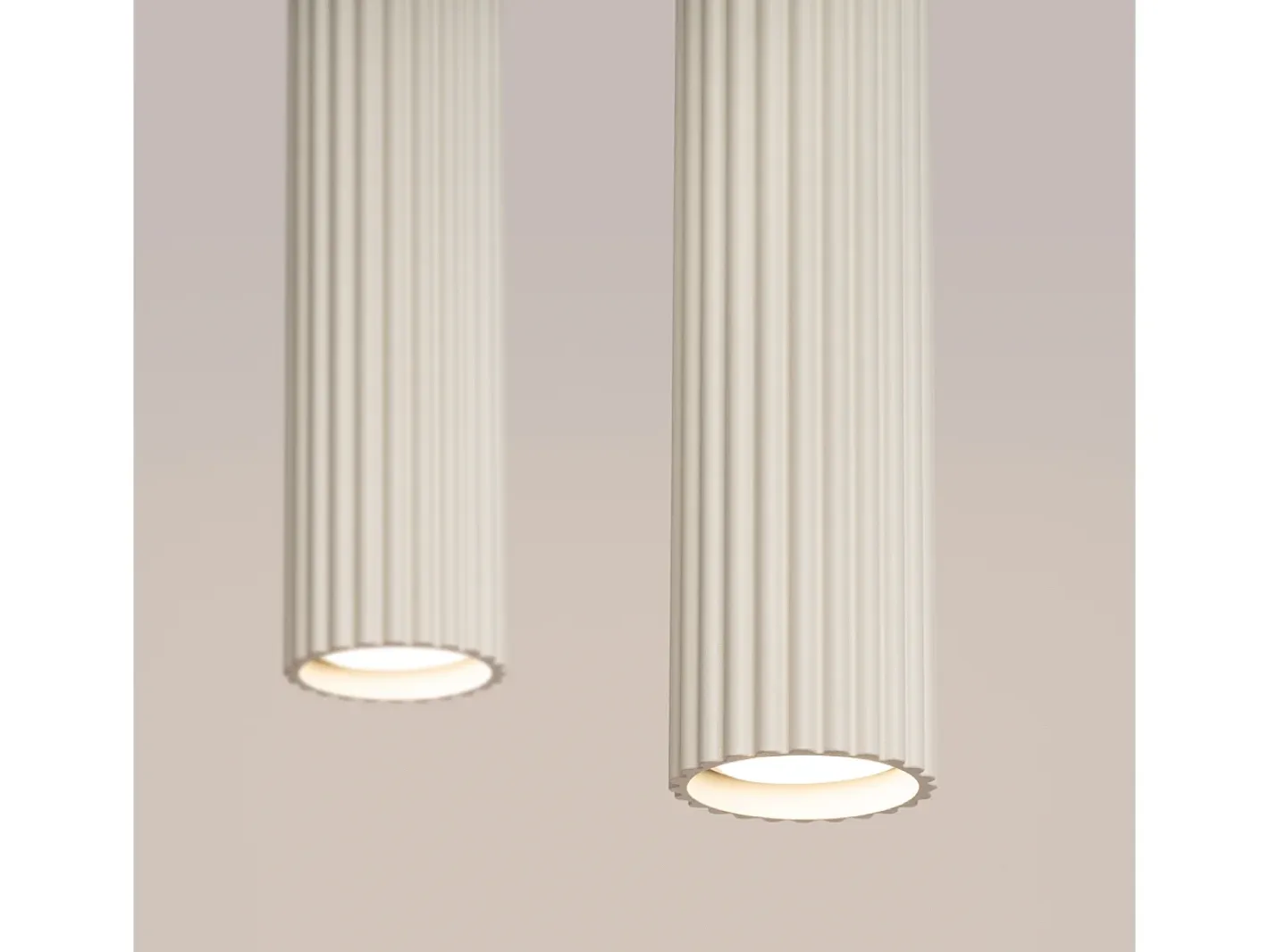 Sollux Lighting Lámpara Colgante Karbon Minimalista De Aluminio - 2 Fuentes Luminosas - L.30 X A.90 Cm - Beige Discount