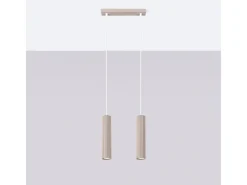 Sollux Lighting Lámpara Suspendida-Lámpara Colgante Karbon Minimalista De Aluminio - 2 Fuentes Luminosas - L.30 X A.90 Cm - Pardo Gris