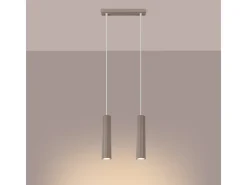 Sollux Lighting Lámpara Suspendida-Lámpara Colgante Karbon Minimalista De Aluminio - 2 Fuentes Luminosas - L.30 X A.90 Cm - Pardo Gris