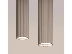 Sollux Lighting Lámpara Suspendida-Lámpara Colgante Karbon Minimalista De Aluminio - 2 Fuentes Luminosas - L.30 X A.90 Cm - Pardo Gris