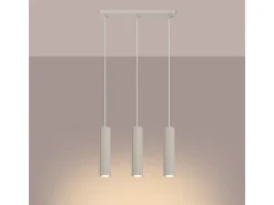 Sollux Lighting Lámpara Suspendida-Lámpara Colgante Karbon Minimalista De Aluminio - 3 Fuentes Luminosas - L.45 X A.98 Cm - Beige