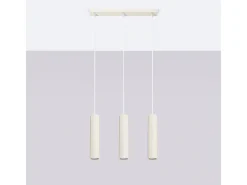 Sollux Lighting Lámpara Suspendida-Lámpara Colgante Karbon Minimalista De Aluminio - 3 Fuentes Luminosas - L.45 X A.98 Cm - Beige