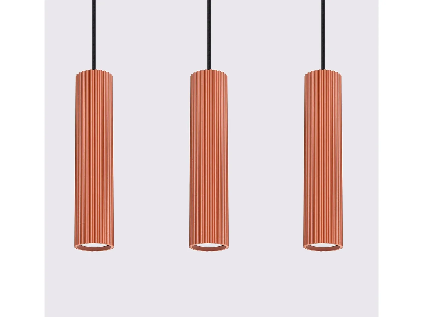 Sollux Lighting Lámpara Colgante Karbon Minimalista De Aluminio - 3 Fuentes Luminosas - L.45 X A.98 Cm - Ocre Rojo Hot