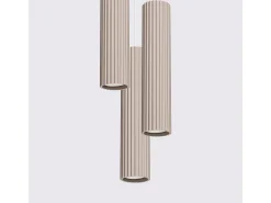 Hot Sollux Lighting Lámpara Colgante Karbon Minimalista De Aluminio - 3 Fuentes Luminosas - L.19,5 X A.108 Cm - Pardo Gris