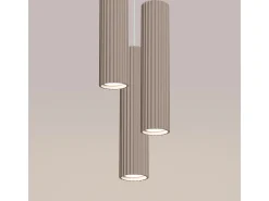 Hot Sollux Lighting Lámpara Colgante Karbon Minimalista De Aluminio - 3 Fuentes Luminosas - L.19,5 X A.108 Cm - Pardo Gris