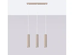 Sollux Lighting Lámpara Colgante Karbon Minimalista De Aluminio - 3 Fuentes Luminosas - L.45 X A.98 Cm - Pardo Gris Hot