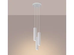 Sollux Lighting Lámpara Colgante Karbon Minimalista De Aluminio - 3 Fuentes Luminosas - L.19,5 X A.108 Cm - Blanco Discount