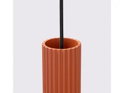 Clearance Sollux Lighting Lámpara Colgante Karbon Minimalista De Aluminio - 1 Fuentes Luminosas - L.8 X A.118 Cm - Ocre Rojo