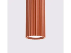 Clearance Sollux Lighting Lámpara Colgante Karbon Minimalista De Aluminio - 1 Fuentes Luminosas - L.8 X A.118 Cm - Ocre Rojo