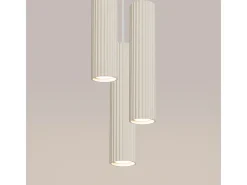 Discount Sollux Lighting Lámpara Colgante Karbon Minimalista De Aluminio - 3 Fuentes Luminosas - L.19,5 X A.108 Cm - Beige