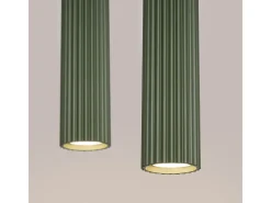 Sollux Lighting Lámpara Colgante Karbon Minimalista De Aluminio - 2 Fuentes Luminosas - L.30 X A.90 Cm - Oliva Verde Hot