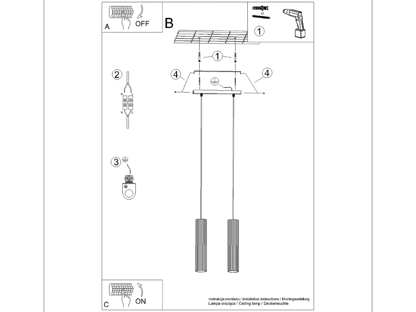 Sollux Lighting Lámpara Colgante Karbon Minimalista De Aluminio - 2 Fuentes Luminosas - L.30 X A.90 Cm - Oliva Verde Hot