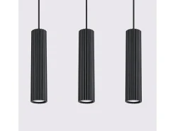 Sollux Lighting Lámpara Colgante Karbon Minimalista De Aluminio - 3 Fuentes Luminosas - L.45 X A.98 Cm - Negro