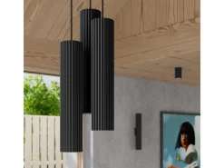 Clearance Sollux Lighting Lámpara Colgante Karbon Minimalista De Aluminio - 3 Fuentes Luminosas - L.19,5 X A.108 Cm - Negro