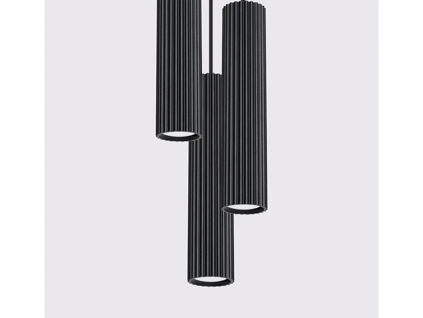 Clearance Sollux Lighting Lámpara Colgante Karbon Minimalista De Aluminio - 3 Fuentes Luminosas - L.19,5 X A.108 Cm - Negro
