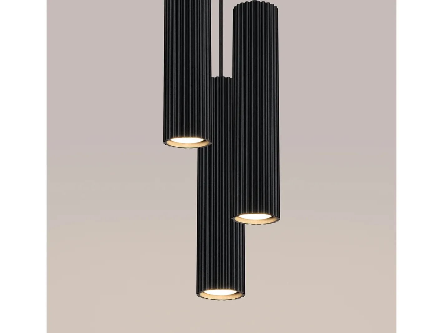 Clearance Sollux Lighting Lámpara Colgante Karbon Minimalista De Aluminio - 3 Fuentes Luminosas - L.19,5 X A.108 Cm - Negro