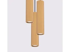 Discount Sollux Lighting Lámpara Colgante Karbon Minimalista De Aluminio - 3 Fuentes Luminosas - L.19,5 X A.108 Cm - Dorado