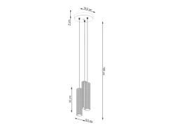 Discount Sollux Lighting Lámpara Colgante Karbon Minimalista De Aluminio - 3 Fuentes Luminosas - L.19,5 X A.108 Cm - Dorado