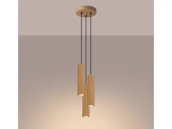 Discount Sollux Lighting Lámpara Colgante Karbon Minimalista De Aluminio - 3 Fuentes Luminosas - L.19,5 X A.108 Cm - Dorado