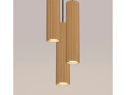 Discount Sollux Lighting Lámpara Colgante Karbon Minimalista De Aluminio - 3 Fuentes Luminosas - L.19,5 X A.108 Cm - Dorado