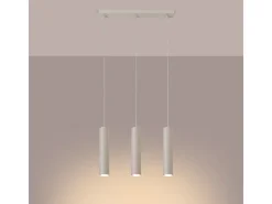 Sollux Lighting Lámpara Colgante Lagos Desván De Acero - 3 Fuentes Luminosas - L.45 X A.98 Cm - Beige