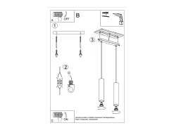 Sollux Lighting Lámpara Suspendida-Lámpara Colgante Lagos Desván De Acero - 2 Fuentes Luminosas - L.30 X A.105 Cm - Oliva Verde