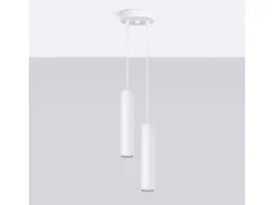 Sollux Lighting Lámpara colgante Lagos moderno de acero - 2 fuentes luminosas - L.15 x A.118 cm - Blanco
