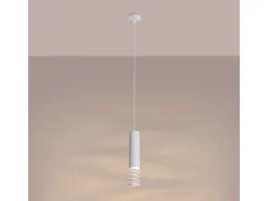 Sale Sollux Lighting Lámpara Colgante Lami Moderno De Acero - 1 Fuentes Luminosas - L.8 X A.125 Cm - Blanco