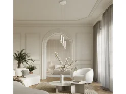 Best Sollux Lighting Lámpara Colgante Lami Moderno De Acero - 3 Fuentes Luminosas - L.40 X A.125 Cm - Blanco