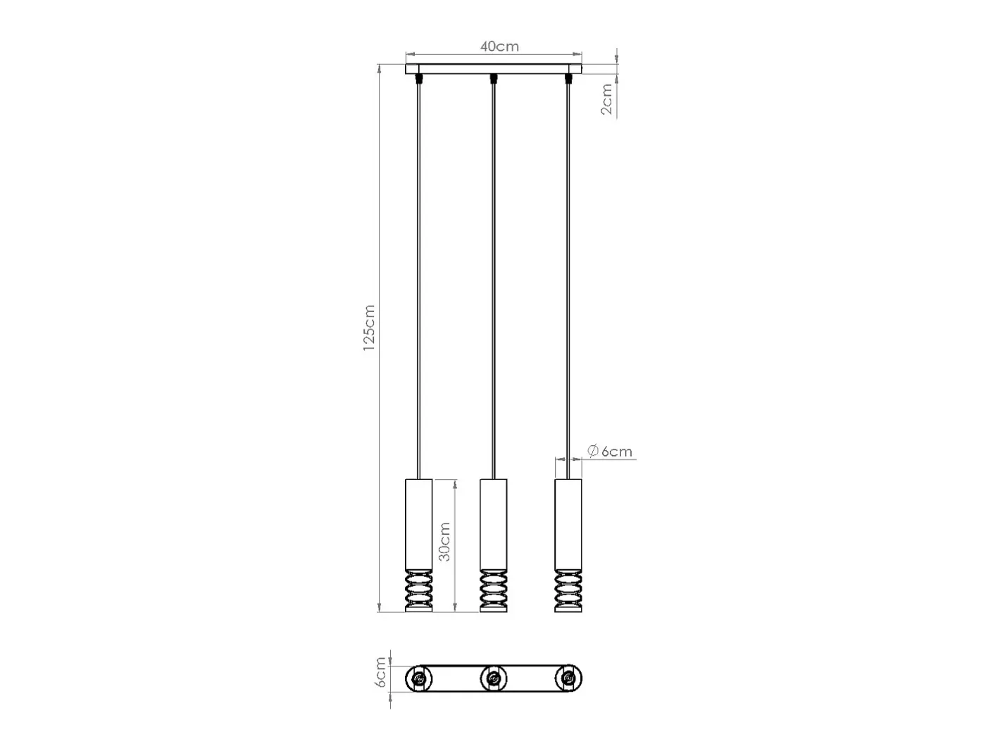 Best Sollux Lighting Lámpara Colgante Lami Moderno De Acero - 3 Fuentes Luminosas - L.40 X A.125 Cm - Blanco