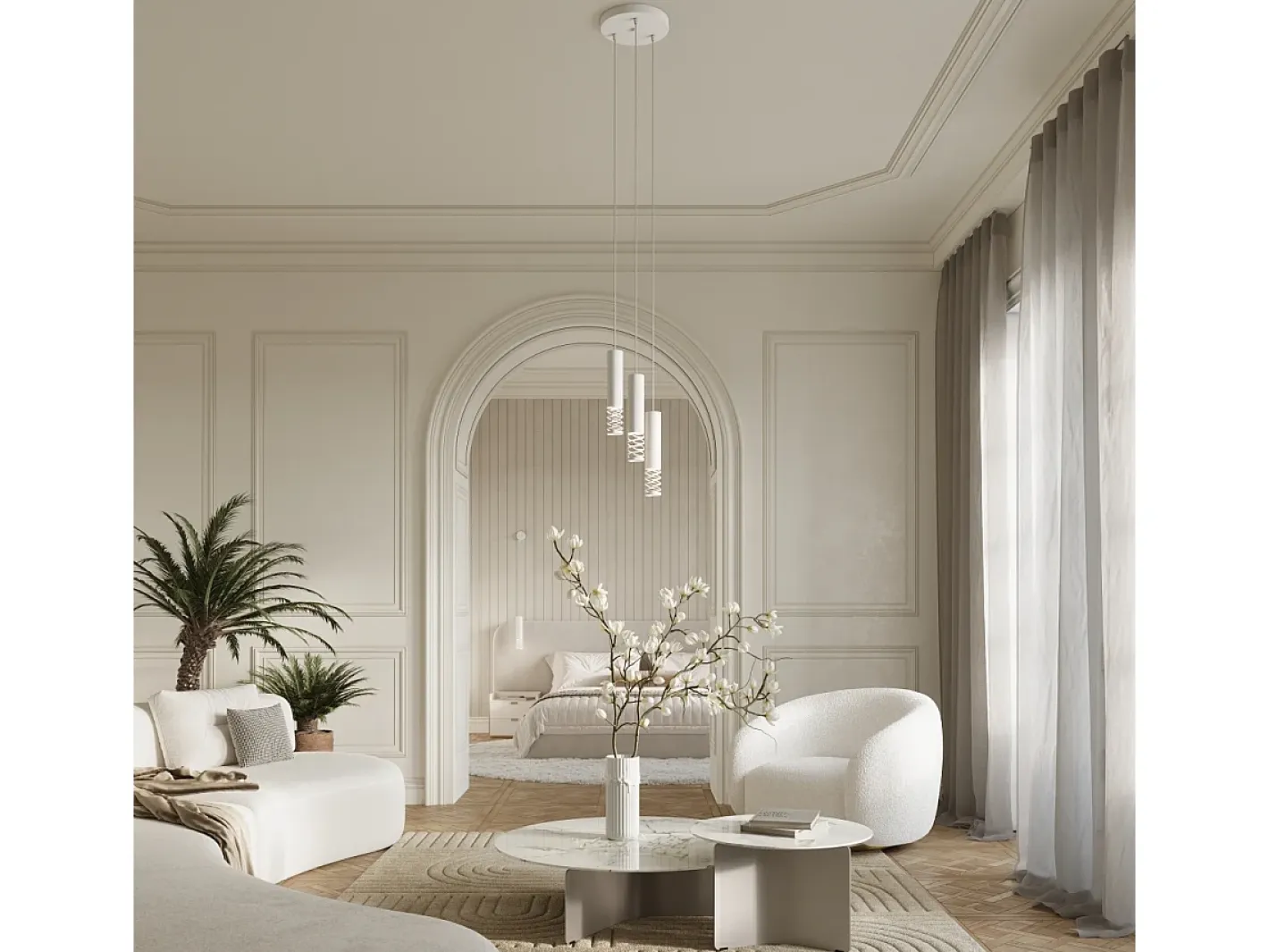 Hot Sollux Lighting Lámpara Colgante Lami Moderno De Acero - 2 Fuentes Luminosas - L.33 X A.125 Cm - Blanco