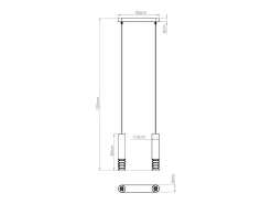 Hot Sollux Lighting Lámpara Colgante Lami Moderno De Acero - 2 Fuentes Luminosas - L.33 X A.125 Cm - Blanco