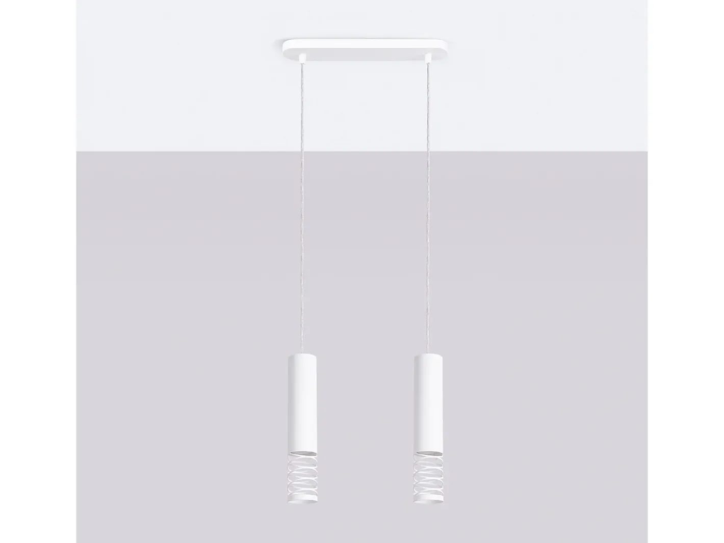 Hot Sollux Lighting Lámpara Colgante Lami Moderno De Acero - 2 Fuentes Luminosas - L.33 X A.125 Cm - Blanco