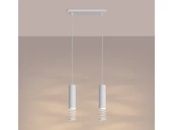 Hot Sollux Lighting Lámpara Colgante Lami Moderno De Acero - 2 Fuentes Luminosas - L.33 X A.125 Cm - Blanco