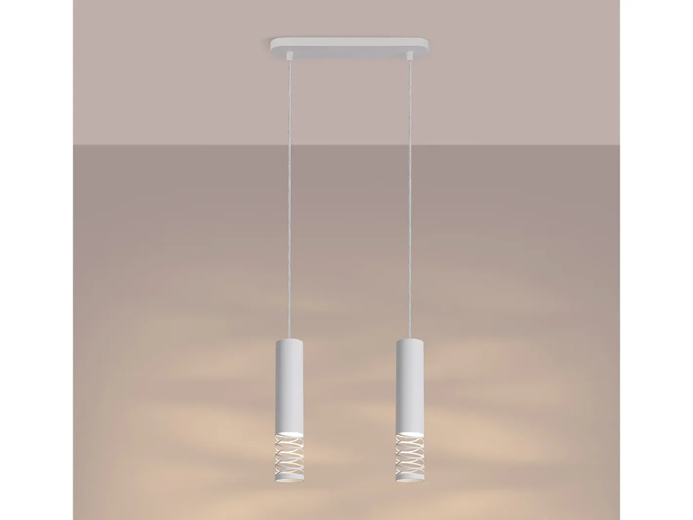 Hot Sollux Lighting Lámpara Colgante Lami Moderno De Acero - 2 Fuentes Luminosas - L.33 X A.125 Cm - Blanco