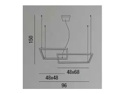 Lámpara Suspendida-Lámpara colgante LED Cross 6593 B CT Perenz Blanco