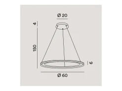 Plafón-Lámpara colgante LED EDGE 66W mate Perenz Blanco