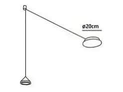 Plafón-Lámpara colgante LED Isabella de metal y metacrilato 3410-41-212 Fabas Luce Gris