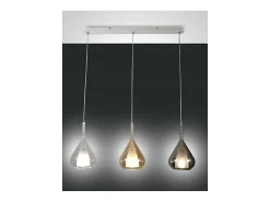 Plafón-Lámpara colgante LED Lila de metal y cristal borosilicato 3481-48-297 Fabas Luce Multicolor