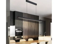 NETTLIFE Lámpara Suspendida-Lámpara colgante LED para comedor, regulable, negra, moderna, 50 W, 148,5 cm Negro