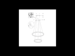 Lámpara colgante LED Palau 108W 3000K Regulable Ø60 y Ø40 cm Oro Mate - Dos Aros de Metal y Metacrilato Dorado Best