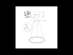Lámpara colgante LED Palau 64W 3000K regulable Ø80 cm Oro mate - Lámpara de araña de metal y metacrilato Dorado Discount