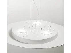 Lámpara colgante LED redonda Luna de metal 72,5x60cm, 10 luces GX53 max 10x8W, doble emisión, IP20, bombillas excluidas Blanco Outlet