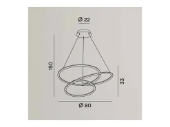 Plafón-Lámpara colgante LED SPIRA de metal, color metalizado, 96W Gris