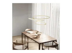 Plafón-Lámpara colgante LED SPIRA de metal, color metalizado, 96W Gris