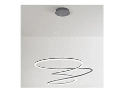 Plafón-Lámpara colgante LED SPIRA de metal, color metalizado, 96W Gris