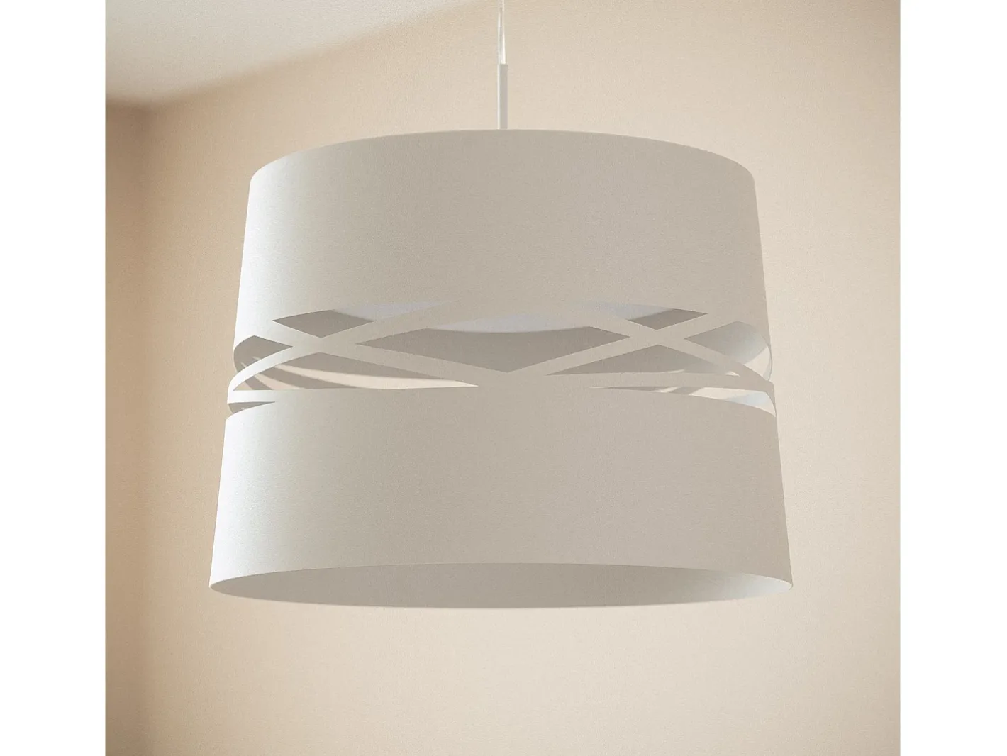 Ledkia Lámpara Colgante LED 28W Metal Kerta Mate Blanco New