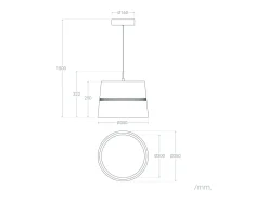 Best Ledkia Lámpara Colgante LED 28W Metal Walital Mate Blanco