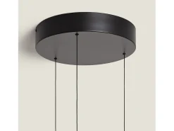 Ledkia Lámpara Colgante LED 24W Regulable en Altura Metal CCT Seleccionable Seleccionable Shirak 3 Focos Negro Best