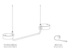 Plafón-Lámpara colgante LED Zafferano SUPER O White recargable y regulable Blanco